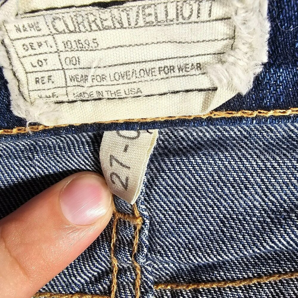 Current Elliott Stiletto Skinny Mid Rise Jeans Women's Size 27 Dark Blue 27x26" - Picture 6 of 14